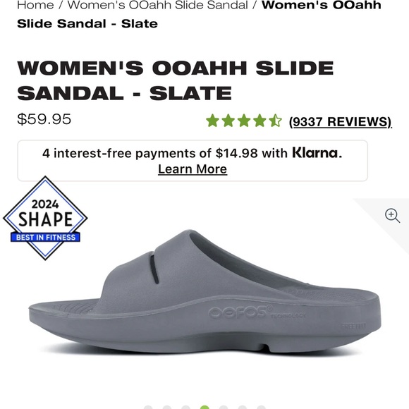 WOMEN'S OOAHH SLIDE SANDAL - SLATE NWT! OOFOS! - Picture 3 of 7